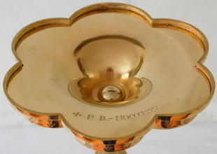 French antique solid silver gilt Gothic Chapel Set